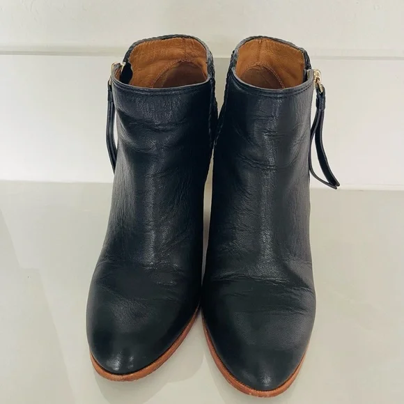 Coach Heidi Black Woven Leather Ankle Bootie Size 8 - Picture 3 of 10